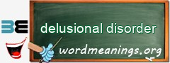 WordMeaning blackboard for delusional disorder